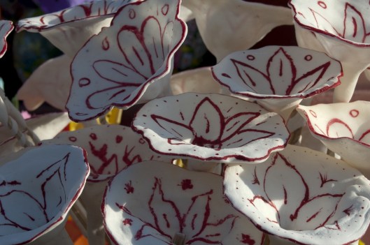 Flower sweets for the Fiesta de la Virgen de Guadalupe, in front of the Church of Preciosa Sange de Christo, Teotitlán del Valle, Oaxaca, Mexico / Andreja Brulc